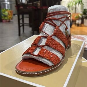 NIB • Michael Kors • Monterey Gladiator Woven Leather Sandals